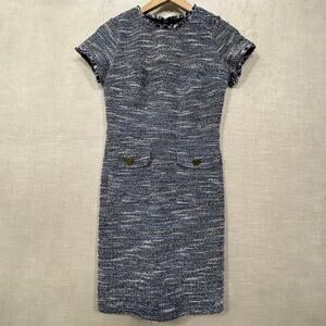 LOFT Womens Knit Shift Dress Size 0P Petite Short Sleeve Pockets Casual Classic